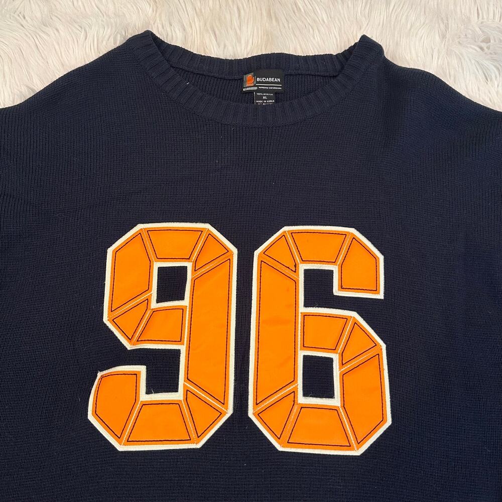 Budabean Vintage 90’s Men’s Jersey Sweater Athletic Chunky Crew Neck Pullover - Picture 4 of 11